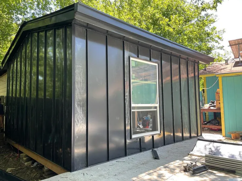 Black standing seam metal wall panels for Metal Roof Installation in Antelope